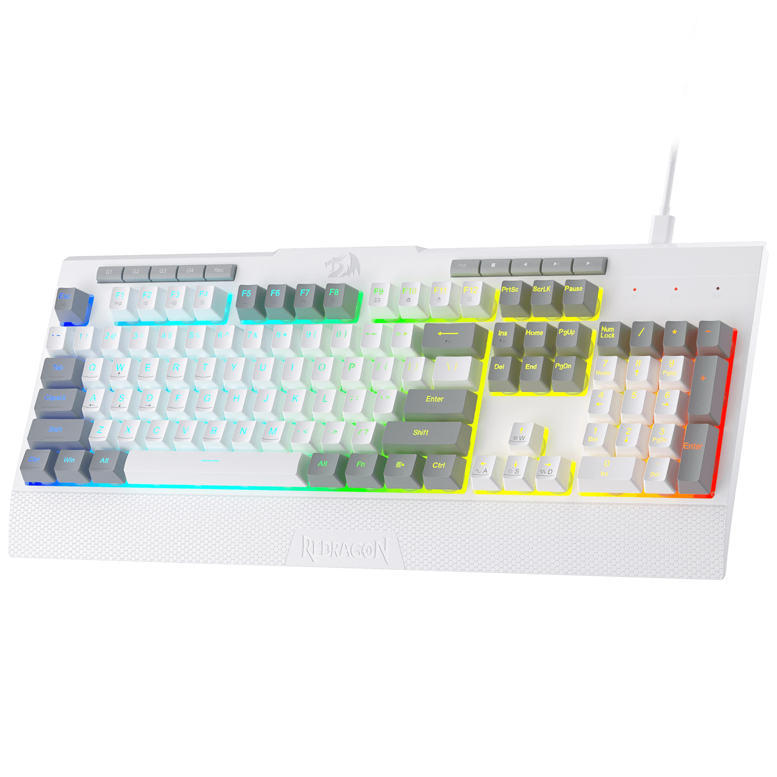 Redragon K525 RGB Backlit Membrane Gaming Keyboard with Multimedia Keys, Linear Mechanical-Feel Switch, 4 Extra On-Board Macro Keys, Dedicated Media Control, Detachable Wrist Rest | show