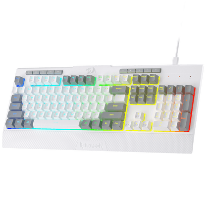 Redragon K525 RGB Backlit Membrane Gaming Keyboard with Multimedia Keys, Linear Mechanical-Feel Switch, 4 Extra On-Board Macro Keys, Dedicated Media Control, Detachable Wrist Rest | show