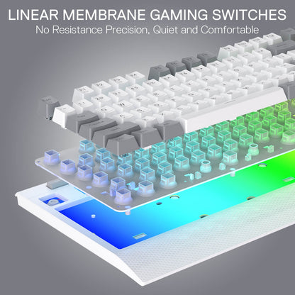 Redragon K525 Keyboard with linear membrane gaming switches on a gray background