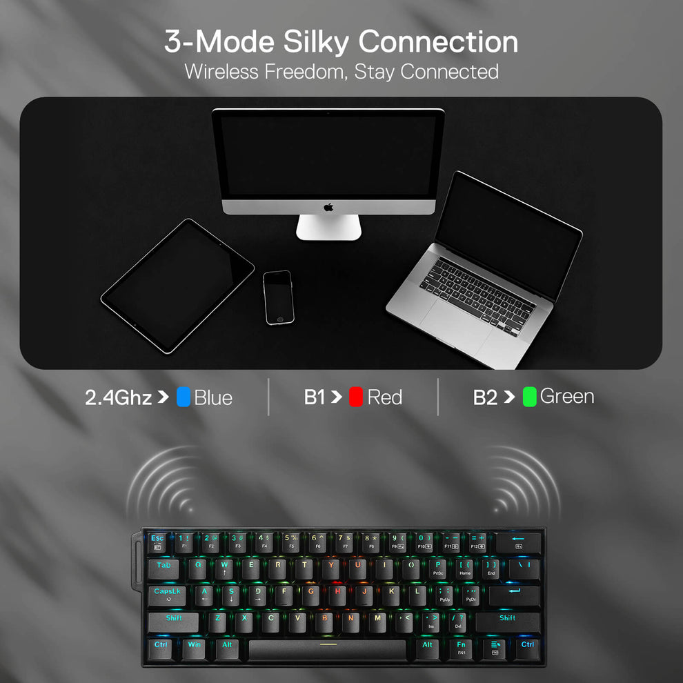 Redragon K530 Draconic 60% Small Wireless Mechanical Gaming Keyboard ...
