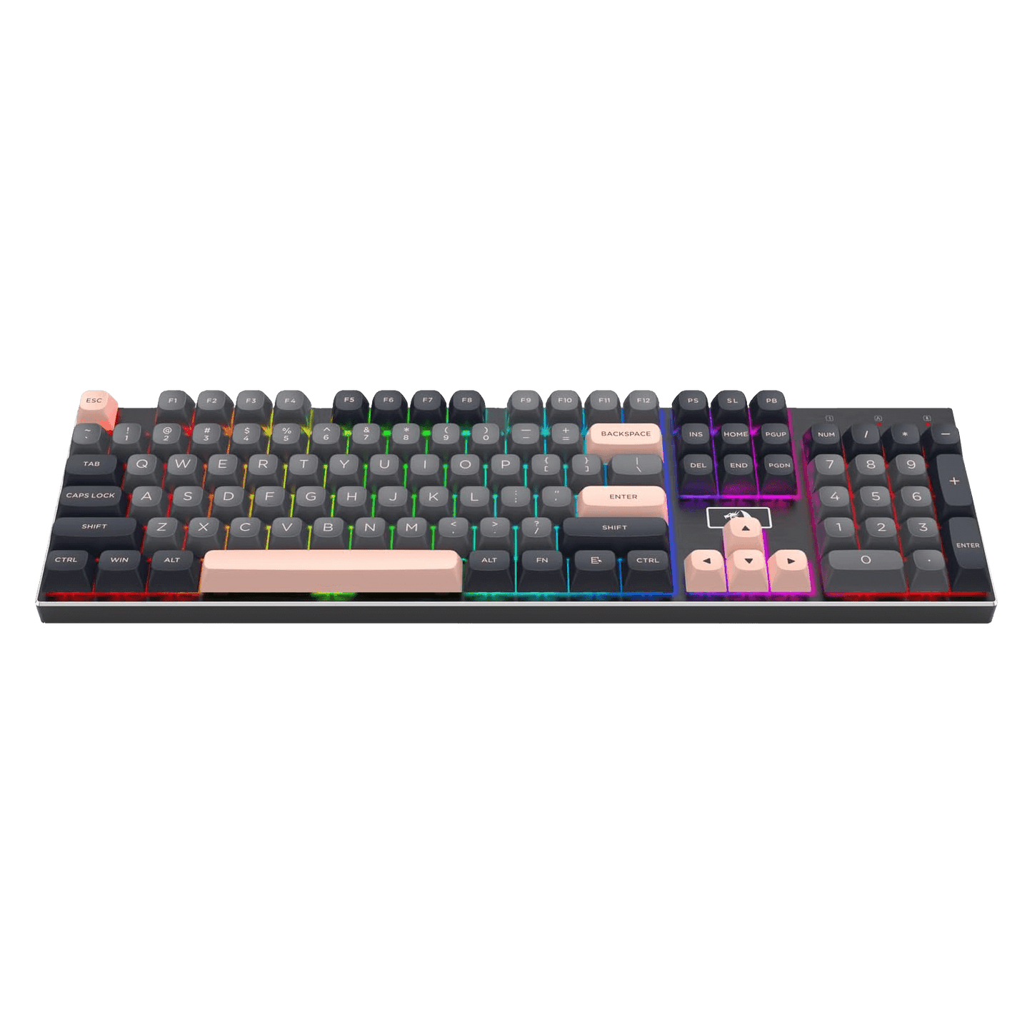 Redragon K556 SE Wired Gaming Keyboard, 104 Keys Hot-Swap Mechanical Keyboard w/Original Aluminum Base, Upgraded Socket, Noise Dampening Kit, PBT Keycaps & Custom Linear Switch, Dawn Sakura Color