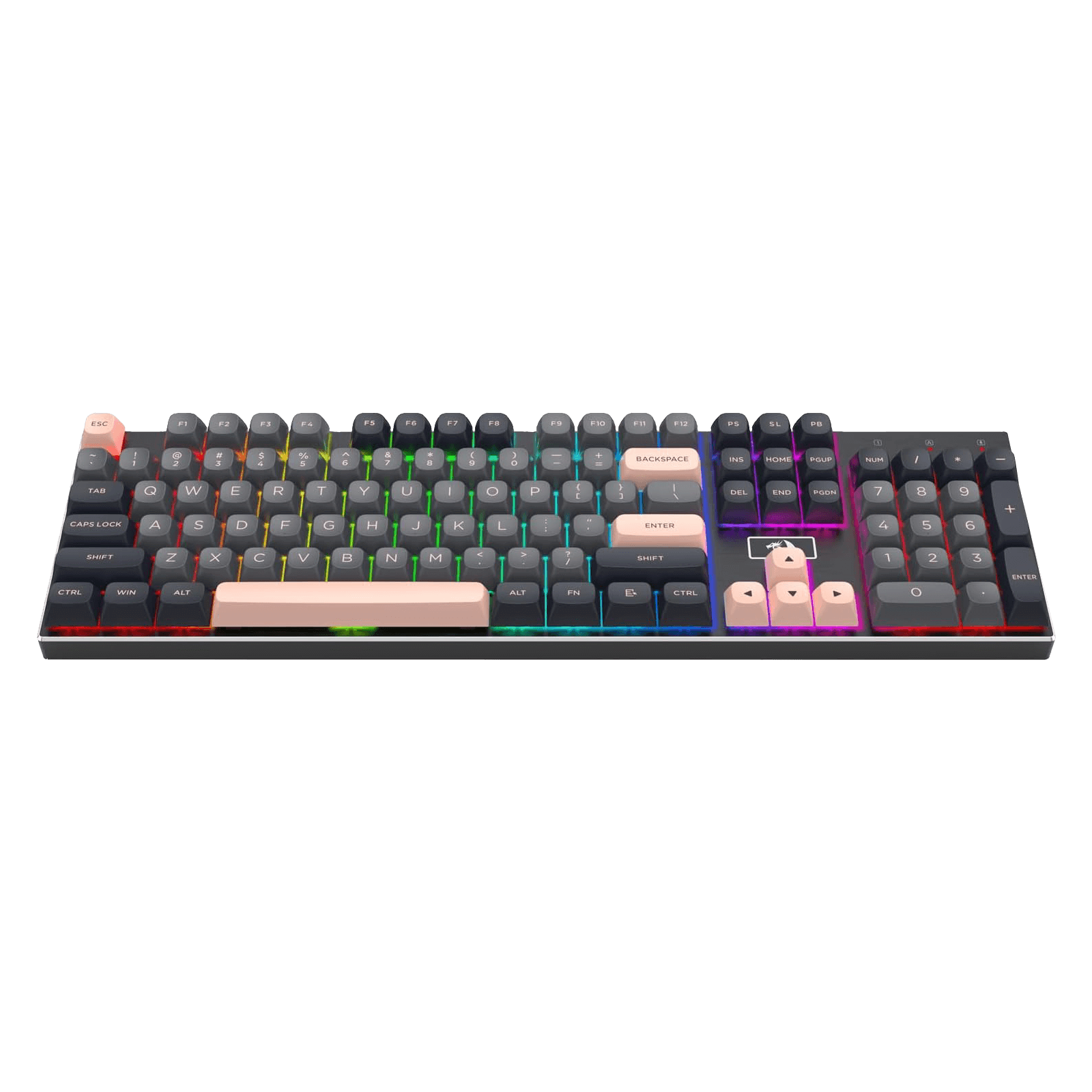 Redragon K556 SE Wired Gaming Keyboard, 104 Keys Hot-Swap Mechanical Keyboard w/Original Aluminum Base, Upgraded Socket, Noise Dampening Kit, PBT Keycaps & Custom Linear Switch, Dawn Sakura Color