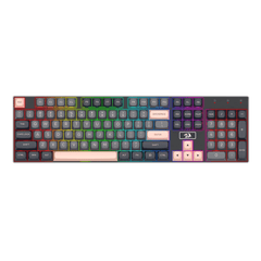 Redragon K556 SE Wired Gaming Keyboard, 104 Keys Hot-Swap Mechanical Keyboard w/Original Aluminum Base, Upgraded Socket, Noise Dampening Kit, PBT Keycaps & Custom Linear Switch, Dawn Sakura Color