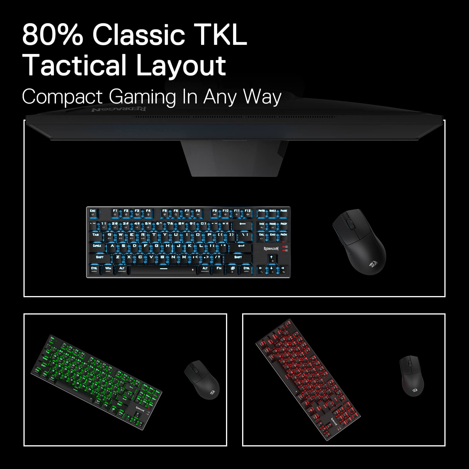 Redragon K556 TKL RGB Wired/Tri-Mode Wireless Mechanical Gaming Keyboard