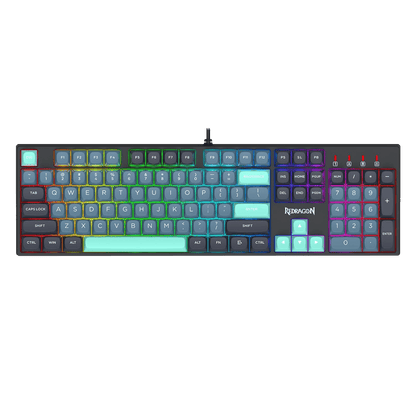 Redragon K582 SE Wired RGB Gaming Keyboard, 104 Keys Mechanical Keyboard w/Upgraded Hot-swappable Socket, Noise Dampening Kit, Mixed Color PBT Keycaps, Linear Red Switch