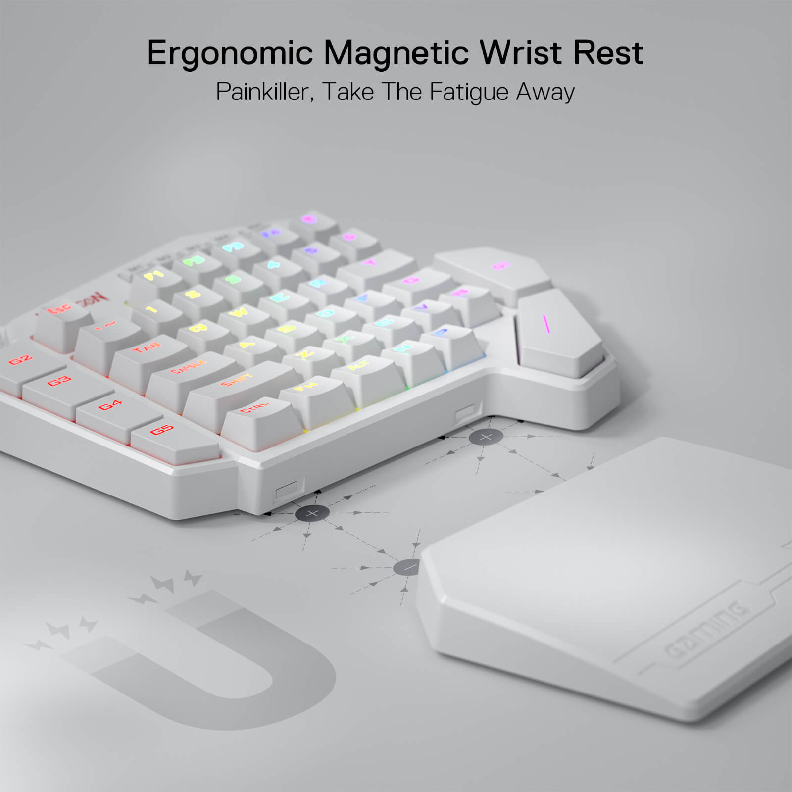 T1 Wired One Handed Gaming Keyboard Mouse Combo Ergonomic Multicolor  Backlight One-Handed Game Keyboard Mouse Set For PC