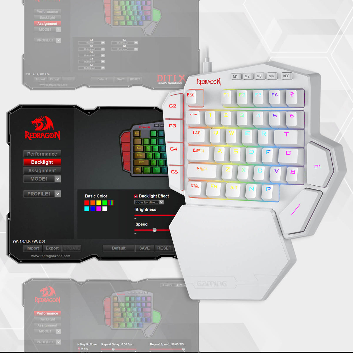 Redragon K585 DITI One-Handed Mechanical Gaming Keyboard | Left Hand ...
