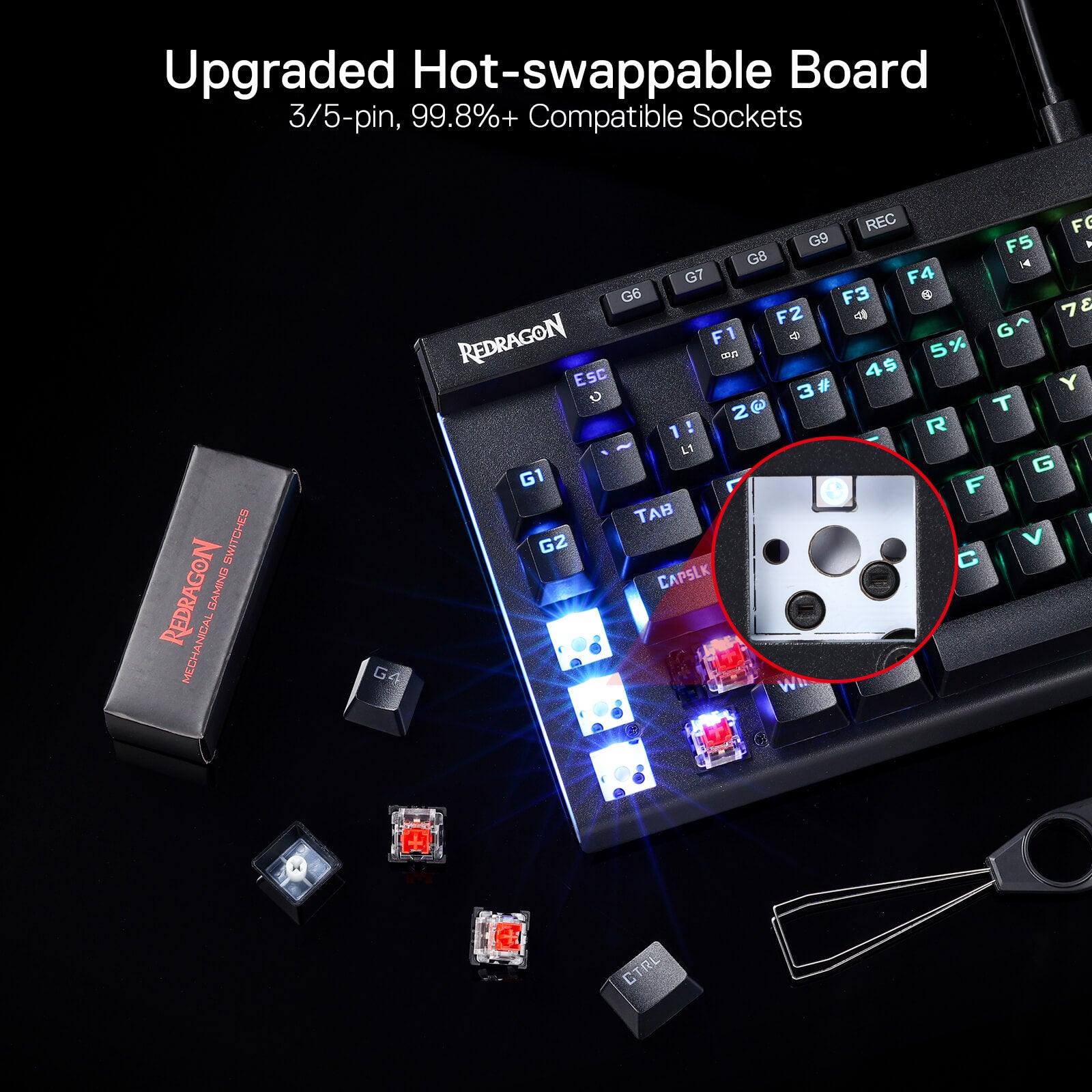 Redragon K587 MAGIC-WAND 87 Keys RGB TKL Mechanical Gaming Keyboard