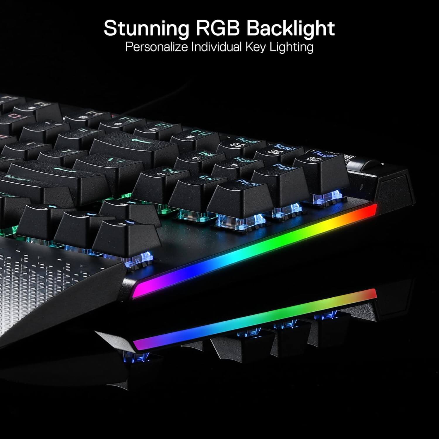 Redragon K587 PRO TKL RGB 3-Mode Wireless Mechanical 87 Keys Gaming Keyboard, 9 Dedicated Macro Keys, Media Control w/Detachable Wrist Rest, Hot-Swap Linear Red Switches