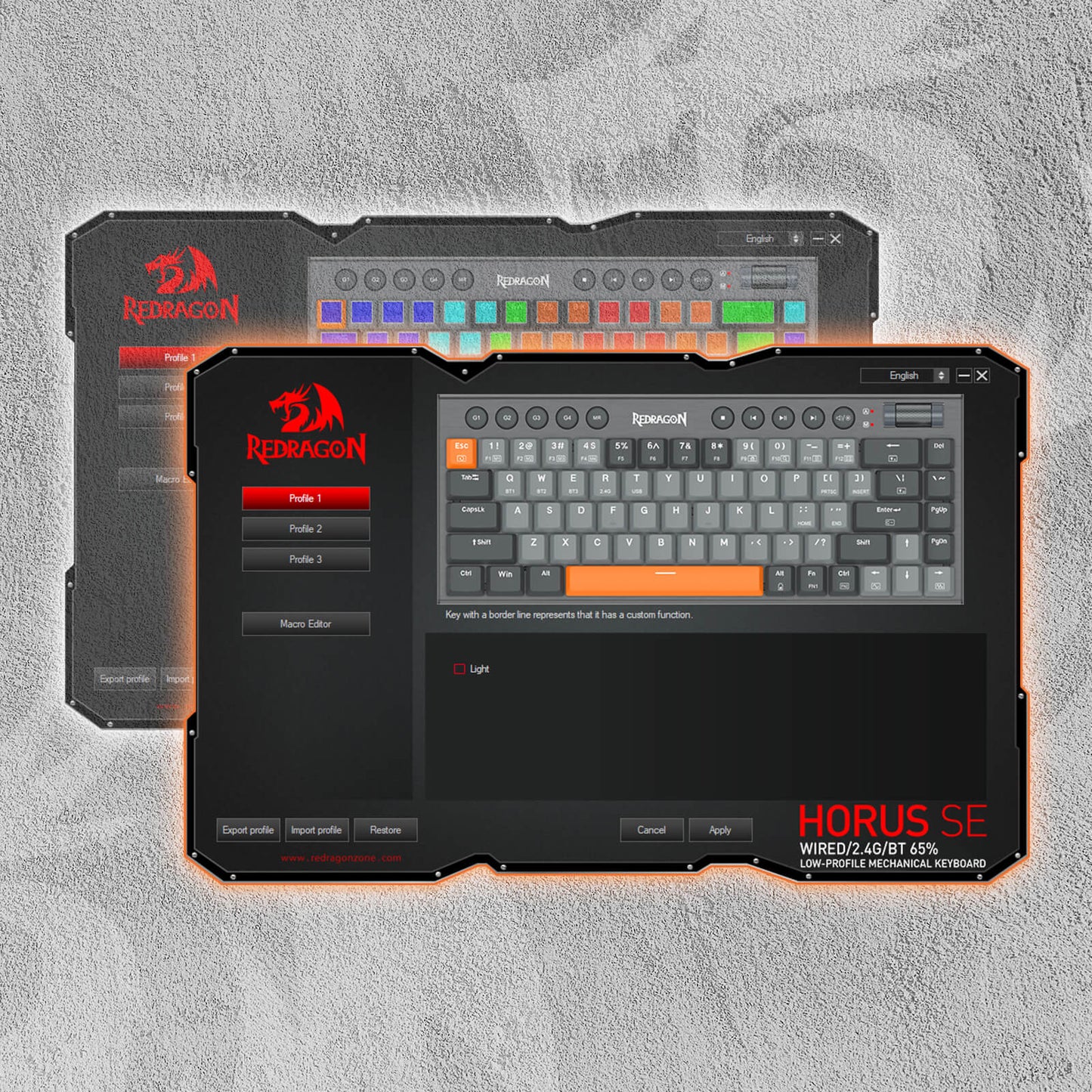 Redragon K609 65% Wireless RGB Mechanical Keyboard, BT/2.4Ghz/Wired Tri-Mode Ultra-Thin Low Profile Gaming Keyboard, On-Board Macros, Dedicated Media Control & Linear Red Switch