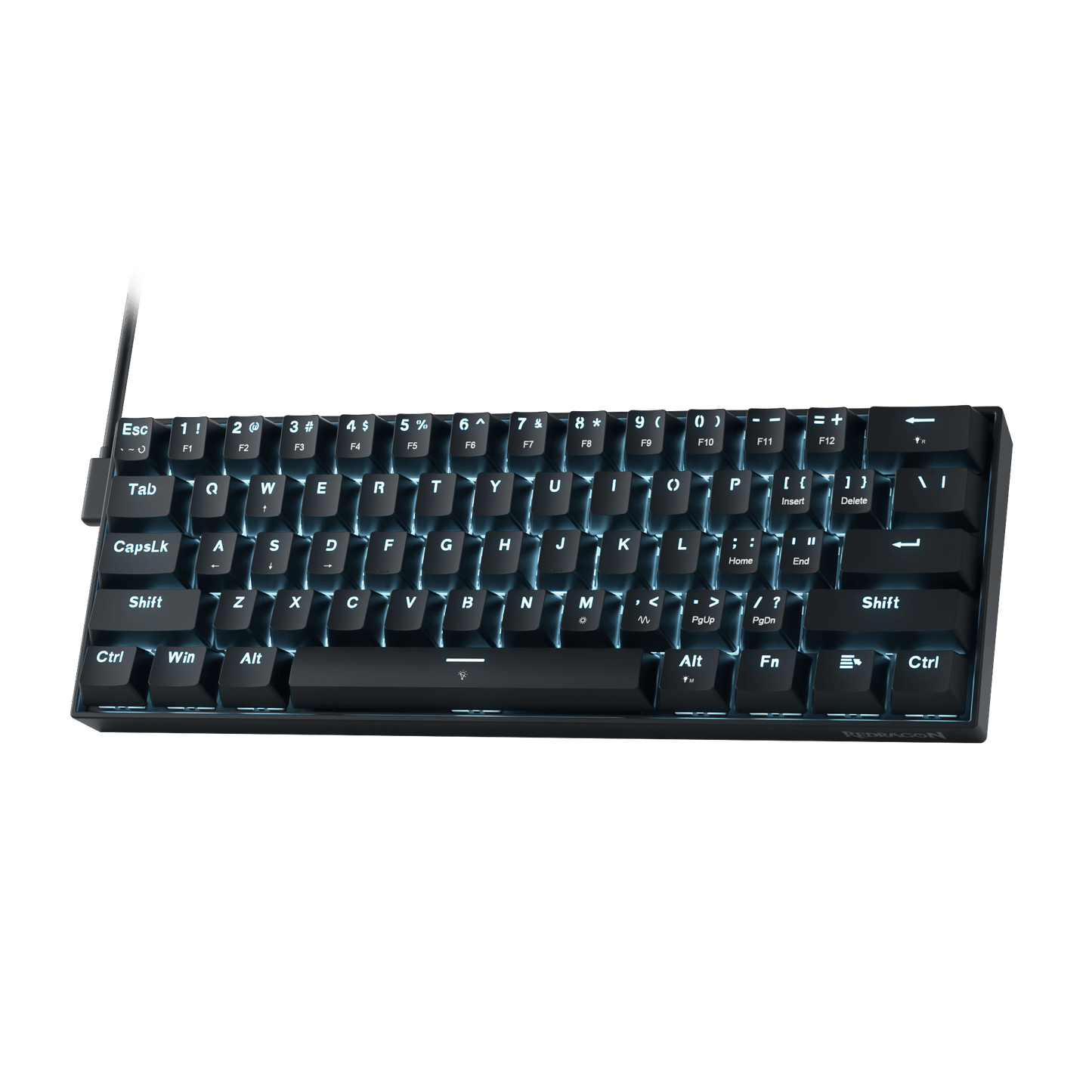 Redragon K617 HE Rapid Trigger Gaming Keyboard, 60% 61 Keys Wired Mechanical Keyboard w/Hyper-Fast Actuation, Dedicated Hall Effect Magnetic Switch, Actuation Point Adjustable, Essential Black