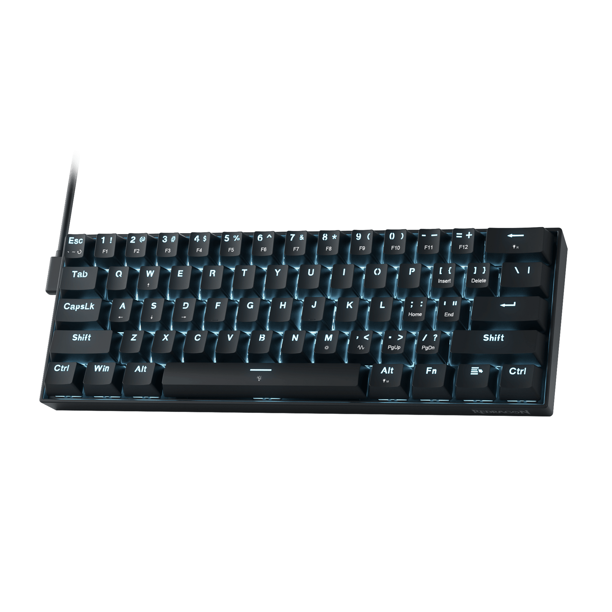 Redragon K617 HE Rapid Trigger Gaming Keyboard, 60% 61 Keys Wired Mechanical Keyboard w/Hyper-Fast Actuation, Dedicated Hall Effect Magnetic Switch, Actuation Point Adjustable, Essential Black