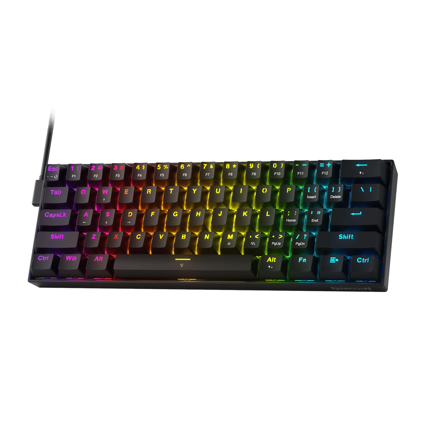 Redragon K617 HE Rapid Trigger Gaming Keyboard, 60% 61 Keys Wired Mechanical Keyboard w/Hyper-Fast Actuation, Dedicated Hall Effect Magnetic Switch, Actuation Point Adjustable, Essential Black