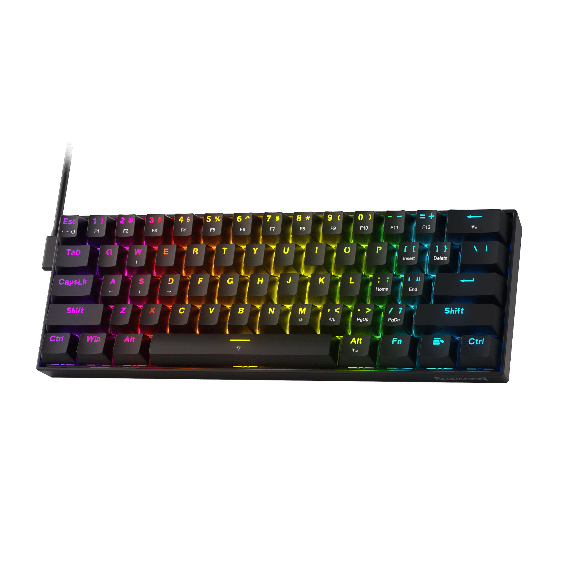 Redragon K617 HE Rapid Trigger Gaming Keyboard, 60% 61 Keys Wired Mechanical Keyboard w/Hyper-Fast Actuation, Dedicated Hall Effect Magnetic Switch, Actuation Point Adjustable, Essential Black