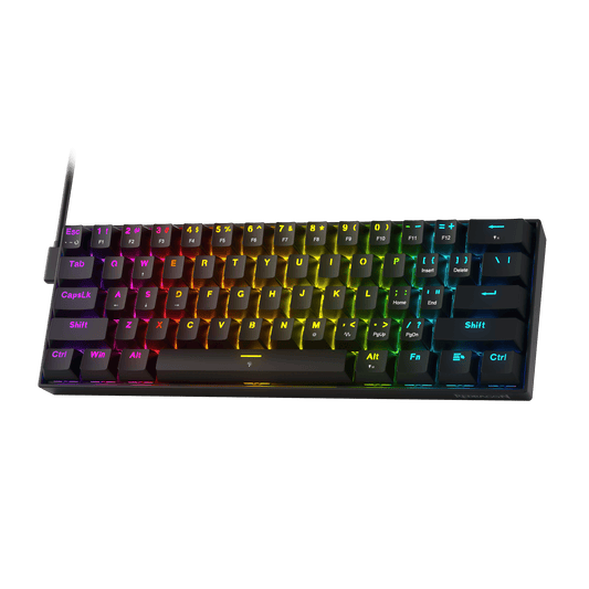 Redragon K617 HE Rapid Trigger Gaming Keyboard, 60% 61 Keys Wired Mechanical Keyboard w/Hyper-Fast Actuation, Dedicated Hall Effect Magnetic Switch, Actuation Point Adjustable, Essential Black