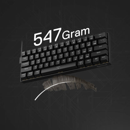 Black keyboard with '547 Gram' text on a dark background
