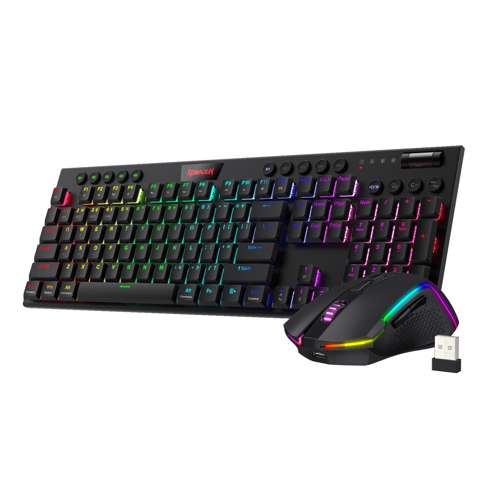 Redragon K618 PRO 3-Mode Wireless RGB Mechanical Keyboard and M693 Wireless Gaming Mouse Combo