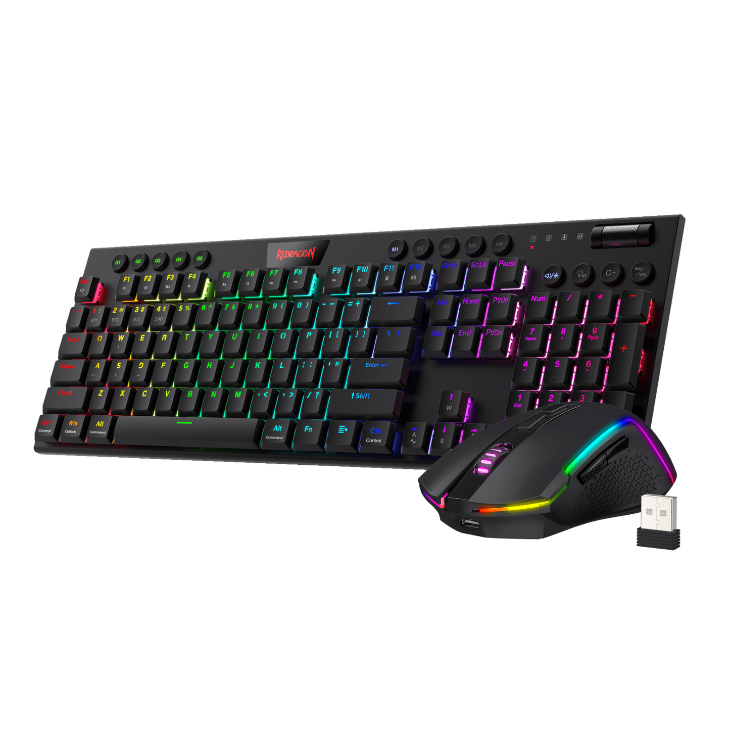 Redragon K618 PRO 3-Mode Wireless RGB Mechanical Keyboard and M693 Wireless Gaming Mouse Combo