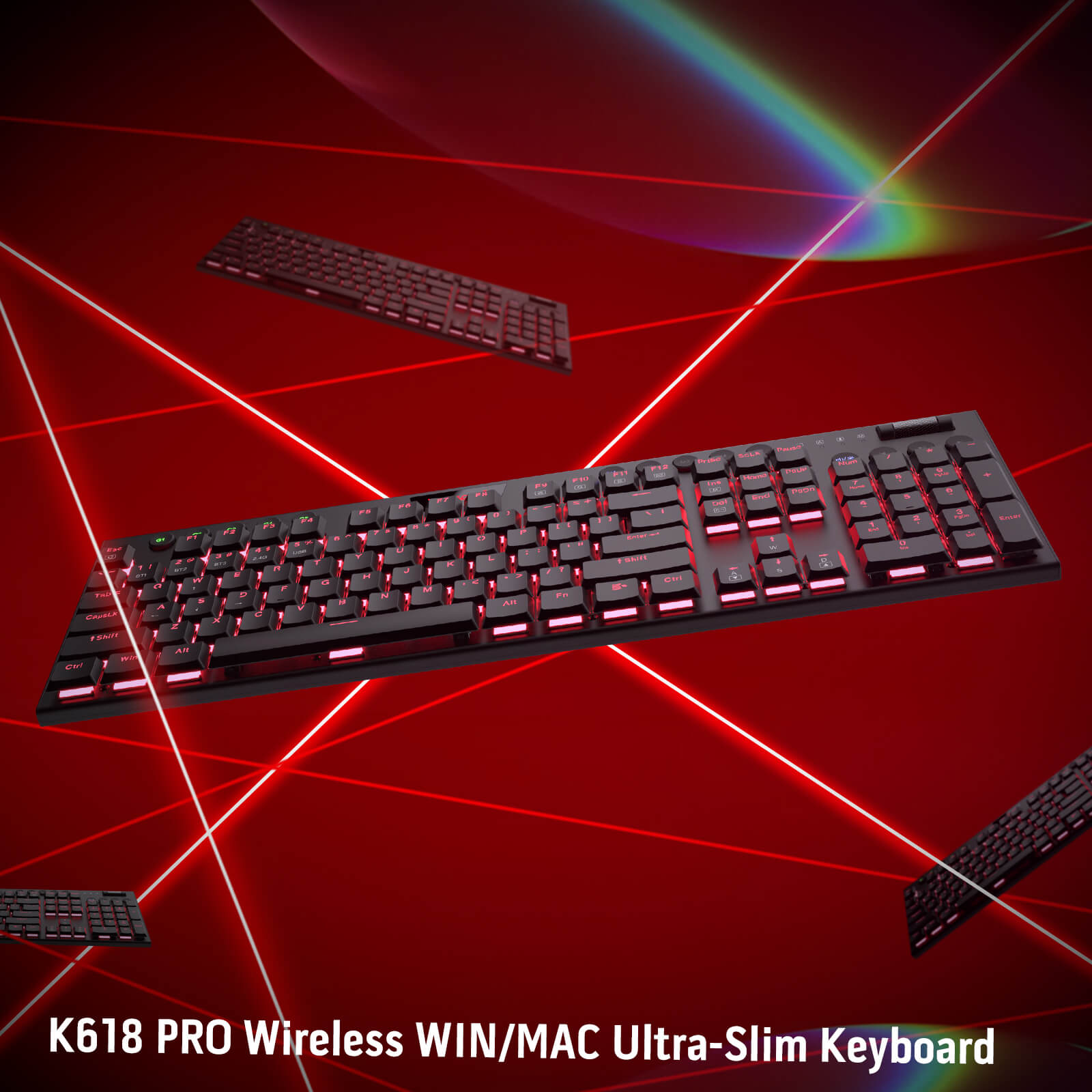 Redragon K618 Wireless Ultra-Thin Low Profile RGB Mechanical Keyboard