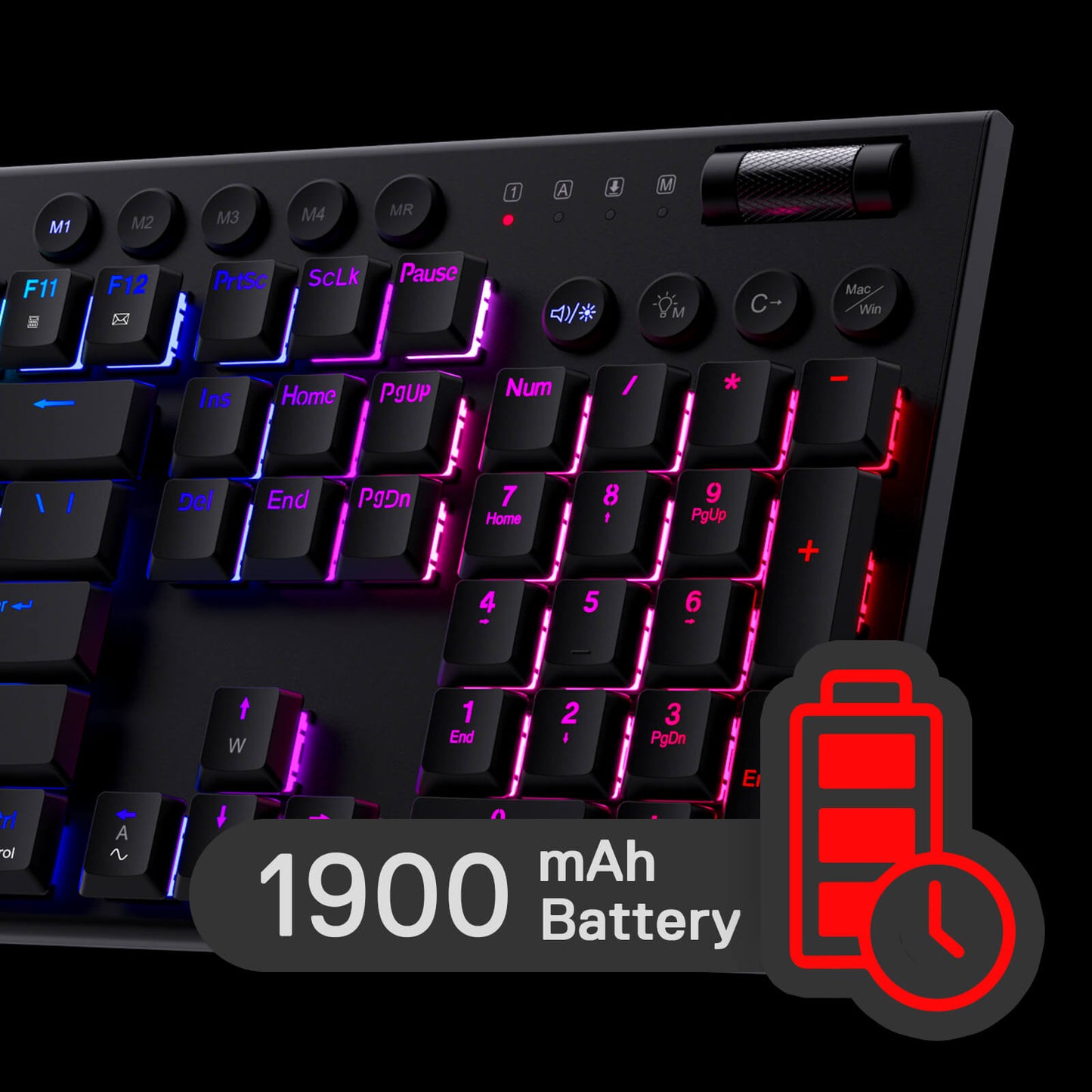 Redragon K618 Wireless Ultra-Thin Low Profile RGB Mechanical Keyboard