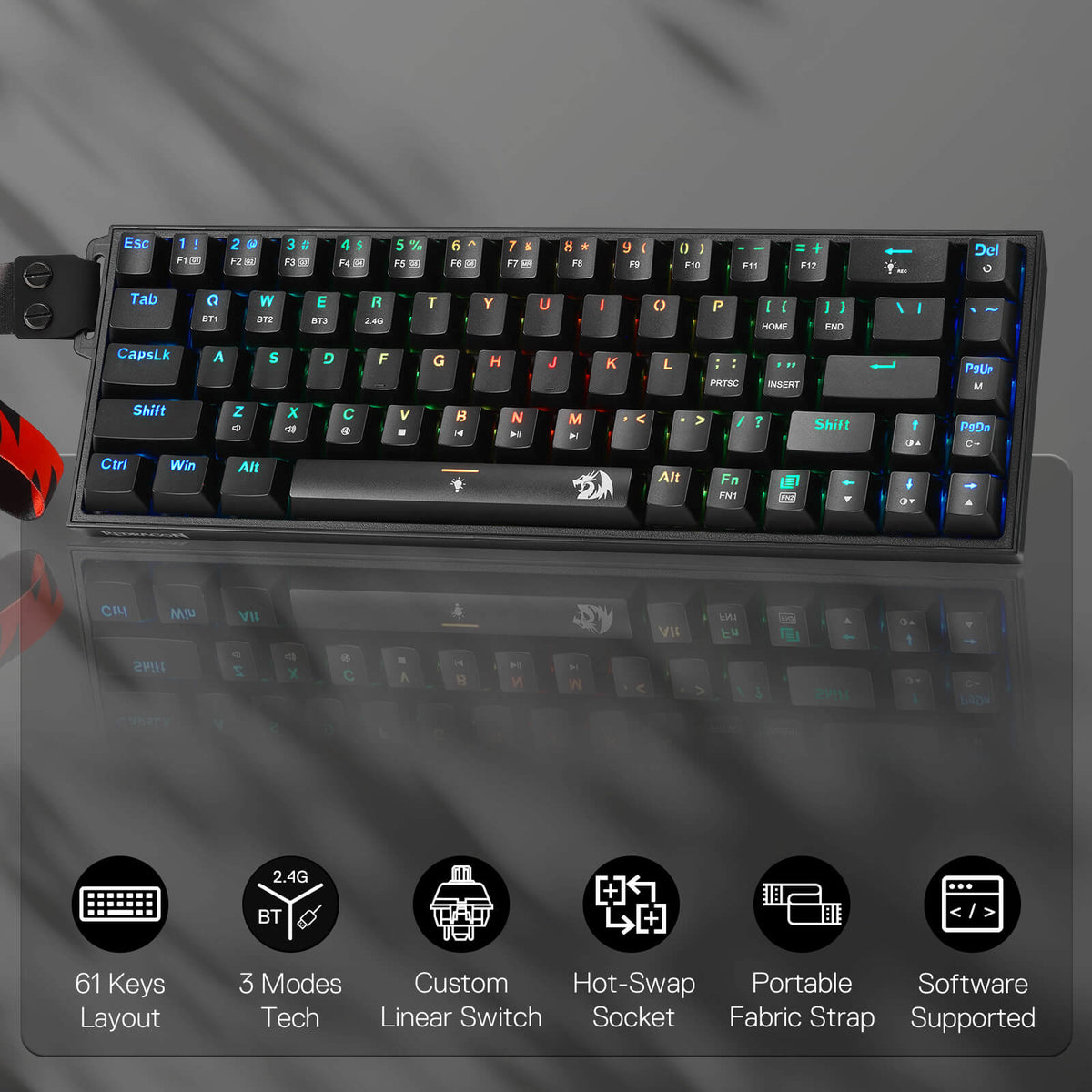 Redragon CASTOR K631 PRO 65% Wireless Gaming Keyboard – Redragonshop