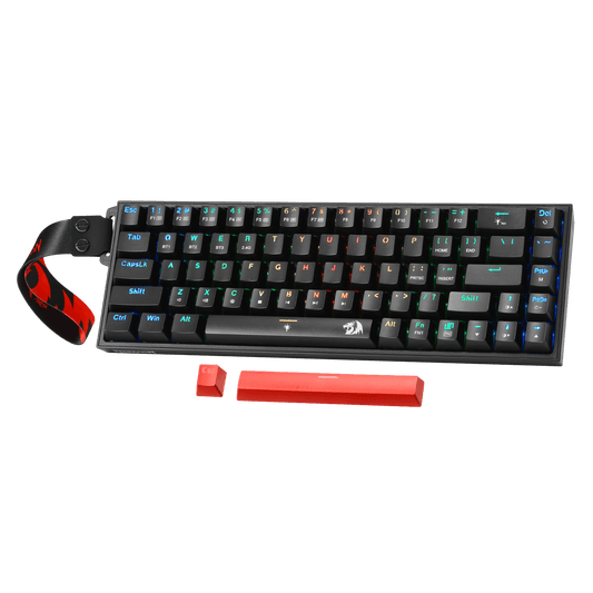 Redragon K631 PRO 65% 3-Mode Wireless RGB Gaming Keyboard, 68 Keys Hot-Swappable Compact Mechanical Keyboard w/Hot-Swap Free-Mod PCB Socket & Portable Strap, Custom Dragon Chant Linear Switch