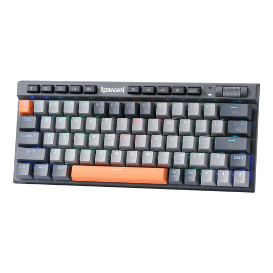 Redragon K634 65% RGB Wireless Gaming Keyboard, BT/2.4Ghz/Wired Tri-Mode, 63 Keys Hot-Swap Mechanical Keyboard w/Aluminum Cover Board, Dedicated Macro + Arrow Keys, Media Control & Linear Red Switch