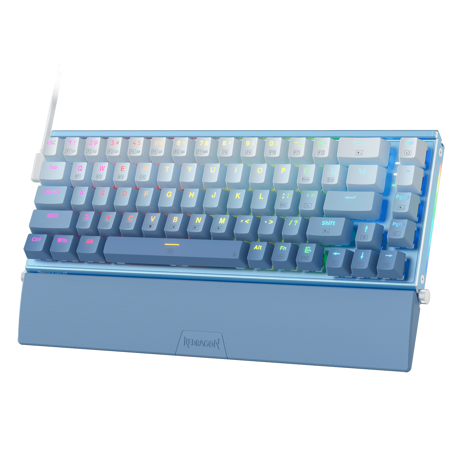 Redragon K641 SHACO PRO 65% Aluminum Mechanical Keyboard, Blue & Grey ...