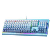 104 Keys blue Wired Mechanical Keyboard w/Weighted Aluminum Frame