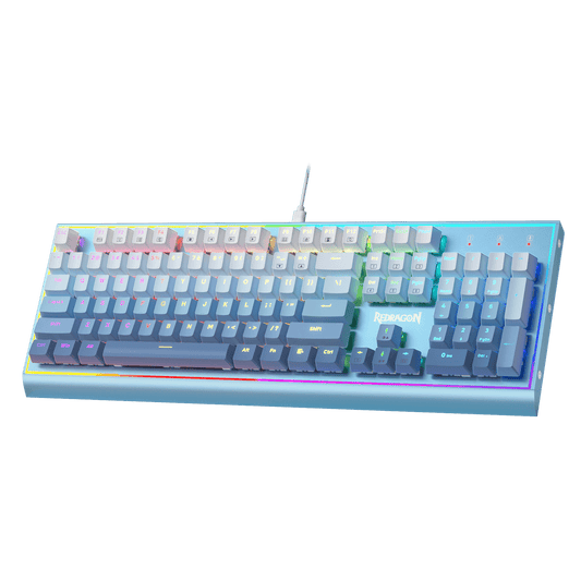 104 Keys blue Wired Mechanical Keyboard w/Weighted Aluminum Frame