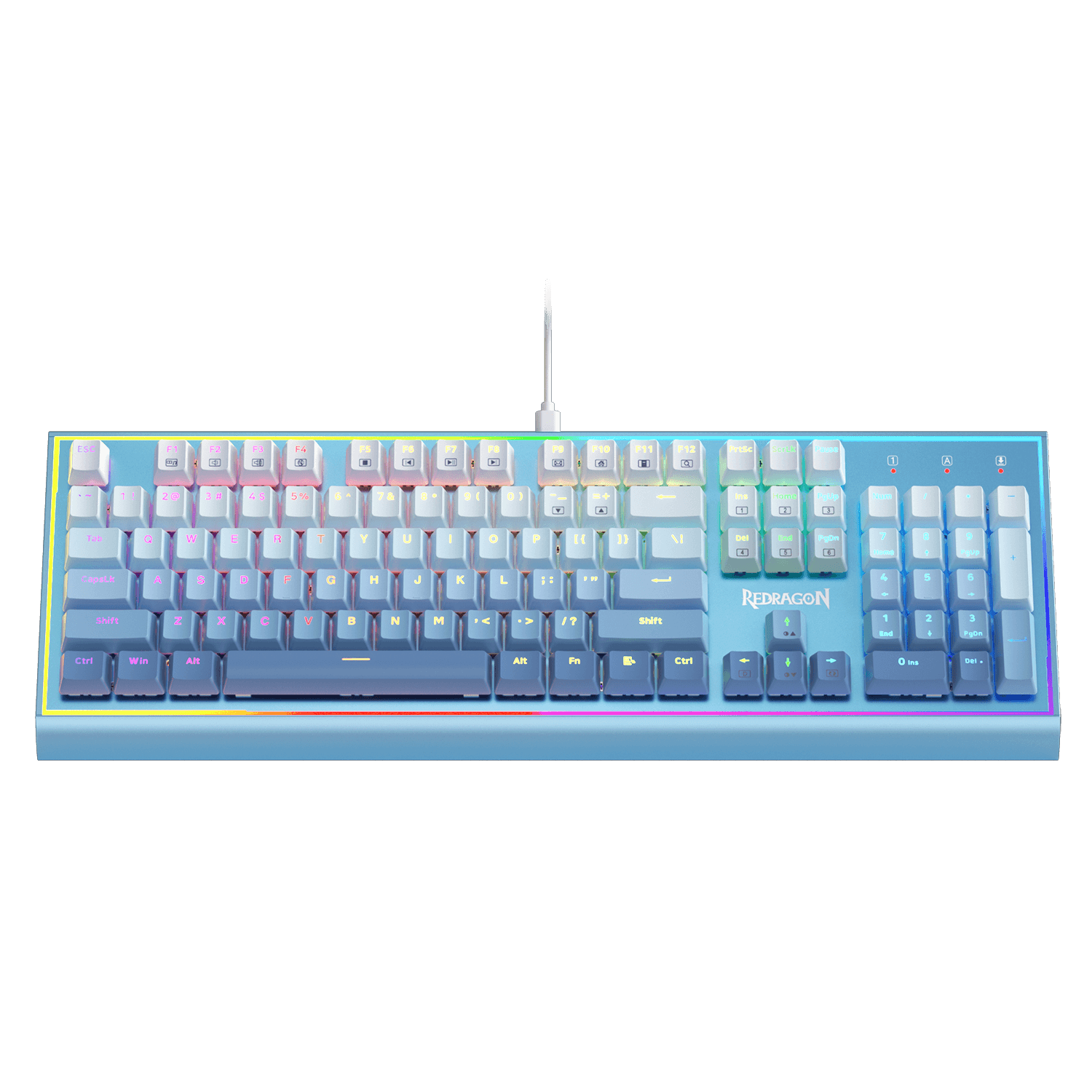 104 Keys Wired blue Mechanical Keyboard w/Weighted Aluminum Frame