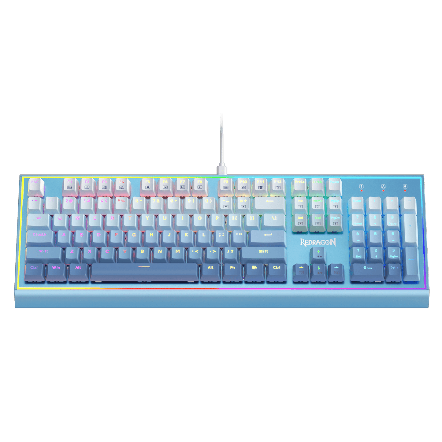 104 Keys Wired blue Mechanical Keyboard w/Weighted Aluminum Frame