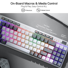 Redragon K655 75% RGB Wired Mechanical Gaming Keyboard, 78 Keys Hot-Swap Mechanical Keyboard w/Aluminum Cover Board, Upgraded Socket and Onboard Macro/Media Keys, Quiet Linear Red Switch