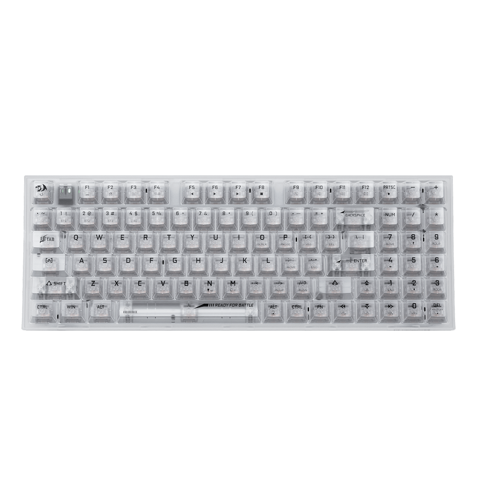 94 Keys Full-Transparent Hot-Swap Mechanical Keyboard w/Upgraded Socket