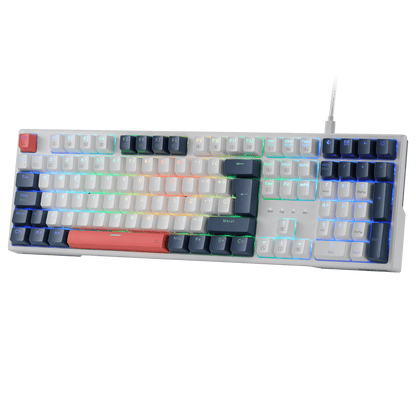 Redragon K668 RGB Teclado Gaming Mecánico Cableado 105+4 Teclas, Interruptores Rojos, Socket Hot-Swappable, Espumas Absorbentes, 2 Sets Teclas Mixtas, Disposición QWERTY Español