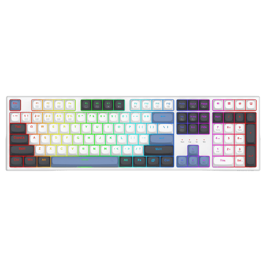 Redragon K668 Wired Gasket RGB Gaming Keyboard, 108 Keys Mechanical Keyboard w/Extra 4 Hotkeys, Upgraded Hot-swappable Socket, Sound Absorbing Foam, Mixed Color Keycaps, Custom Linear Switch