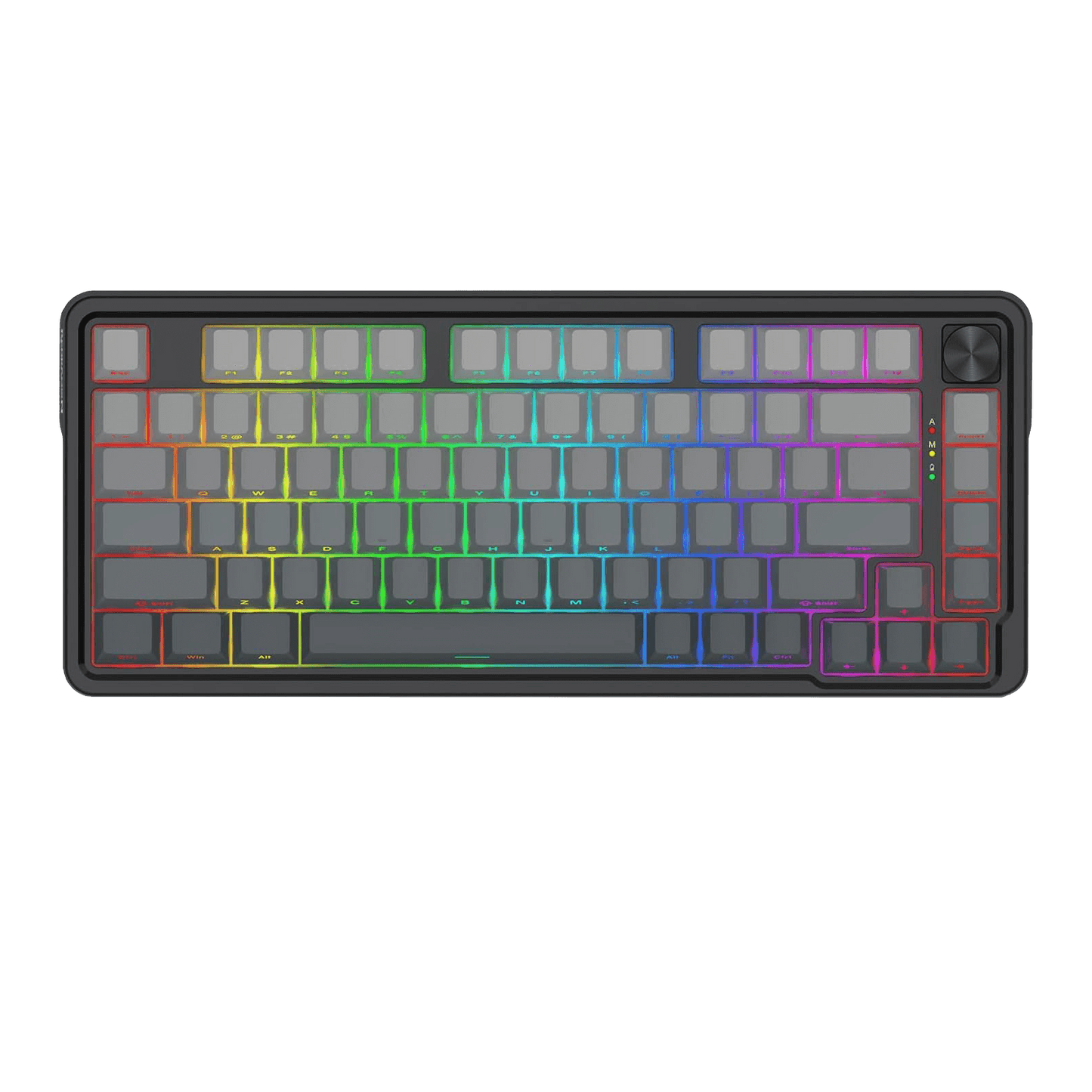 Redragon K673 GB 75% Wireless Gasket RGB Gaming Keyboard, 3-Modes 81 Keys PBT Compact Mechanical Keyboard w/Hot-Swap Socket, Dedicated Knob Control & 5-Layer Noise Dampening, Custom Linear Switch