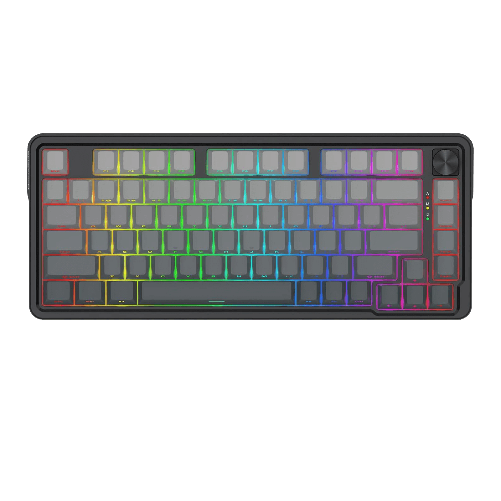 Redragon K673 GB 75% Wireless Gasket RGB Gaming Keyboard, 3-Modes 81 Keys PBT Compact Mechanical Keyboard w/Hot-Swap Socket, Dedicated Knob Control & 5-Layer Noise Dampening, Custom Linear Switch