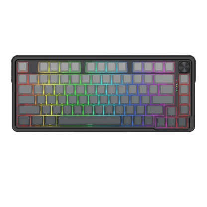 Redragon K673 GB 75% Wireless Gasket RGB Gaming Keyboard, 3-Modes 81 Keys PBT Compact Mechanical Keyboard w/Hot-Swap Socket, Dedicated Knob Control & 5-Layer Noise Dampening, Custom Linear Switch