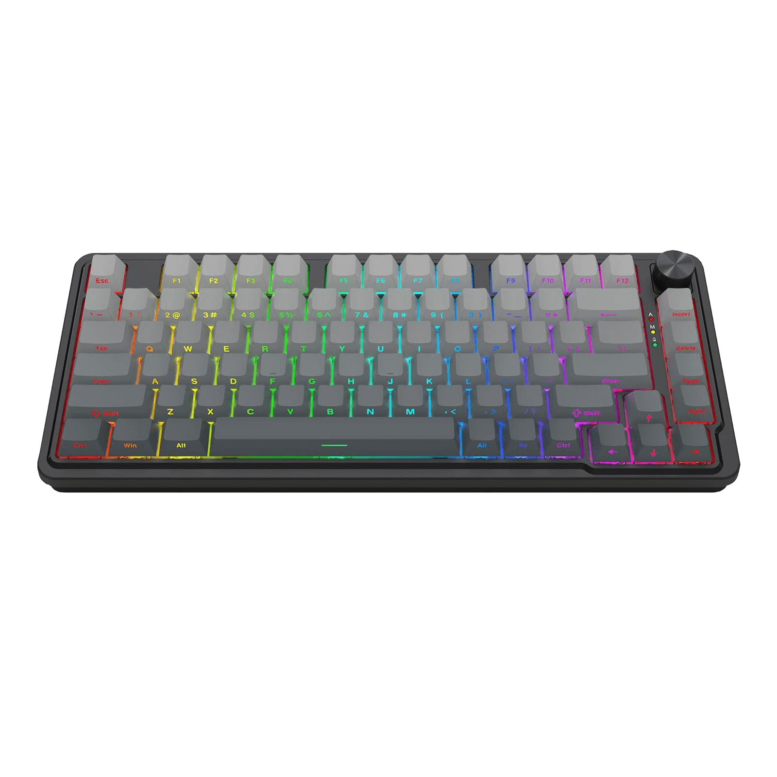 Redragon K673 GB 75% Wireless Gasket RGB Gaming Keyboard, 3-Modes 81 Keys PBT Compact Mechanical Keyboard w/Hot-Swap Socket, Dedicated Knob Control & 5-Layer Noise Dampening, Custom Linear Switch