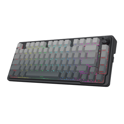 Redragon K673 GB 75% Wireless Gasket RGB Gaming Keyboard, 3-Modes 81 Keys PBT Compact Mechanical Keyboard w/Hot-Swap Socket, Dedicated Knob Control & 5-Layer Noise Dampening, Custom Linear Switch