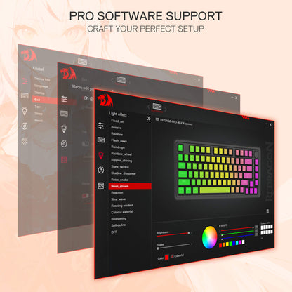 Redragon K673 PRO SE 75% 81 Keys Wireless Gasket RGB Gaming Keyboard, 3-Mode Anime Mechanical Keyboard w/Hot-Swap Socket, Dedicated Knob Control & 5-Layer Noise Dampening, Custom Hi-Fi Linear Switch