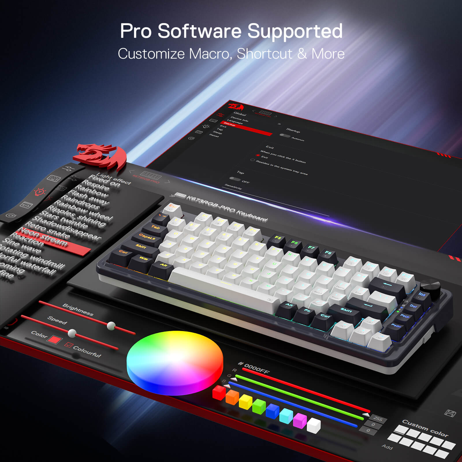 Redragon UCAL K673 PRO 75% Wireless Gasket RGB Gaming Keyboard