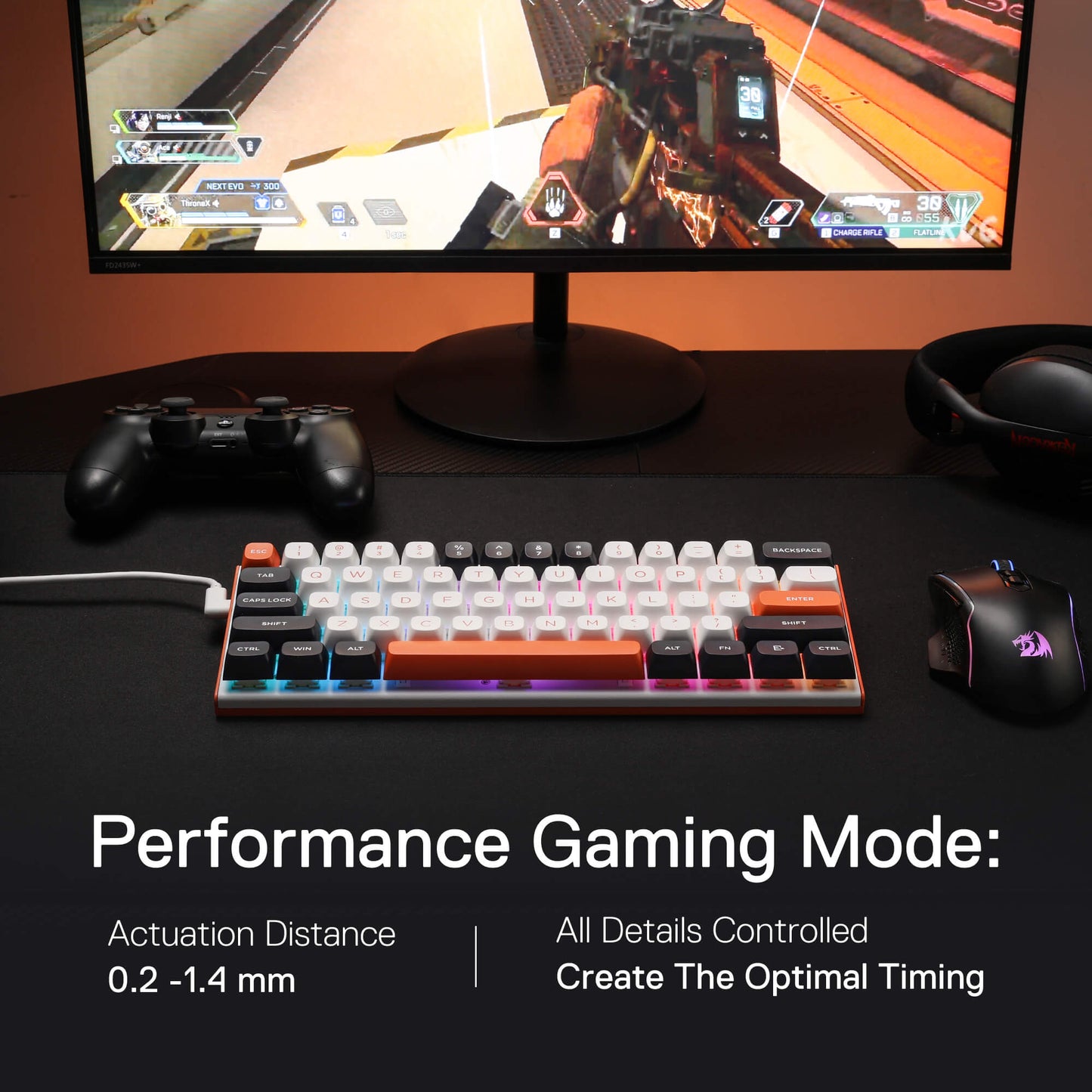 Redragon K683 Magnetic Switch Gaming Keyboard – Lightning-Fast Actuation, 8K Hyper-Polling Rate, Rapid Trigger Technology, Durable Double Shot PBT Keycaps, Sturdy Metal Cover – Perfect for FPS Games Like Valorant & CSGO