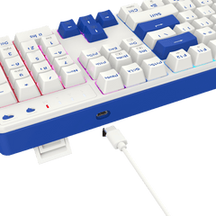 Redragon K685 PRO 104 Keys Wireless Gasket RGB Gaming Keyboard, 3-Modes 100% Layout Mechanical Keyboard w/Hot-Swap Socket, Sound Absorbing Pads & Linear Red Switch, Blue & White Oia