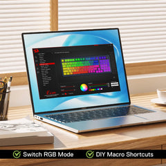 The software for Redragon K686 PRO 98 Keys Wireless Gasket RGB Gaming Keyboard  adjusts RGB Lighting Effects and DIY Macro Shortcuts