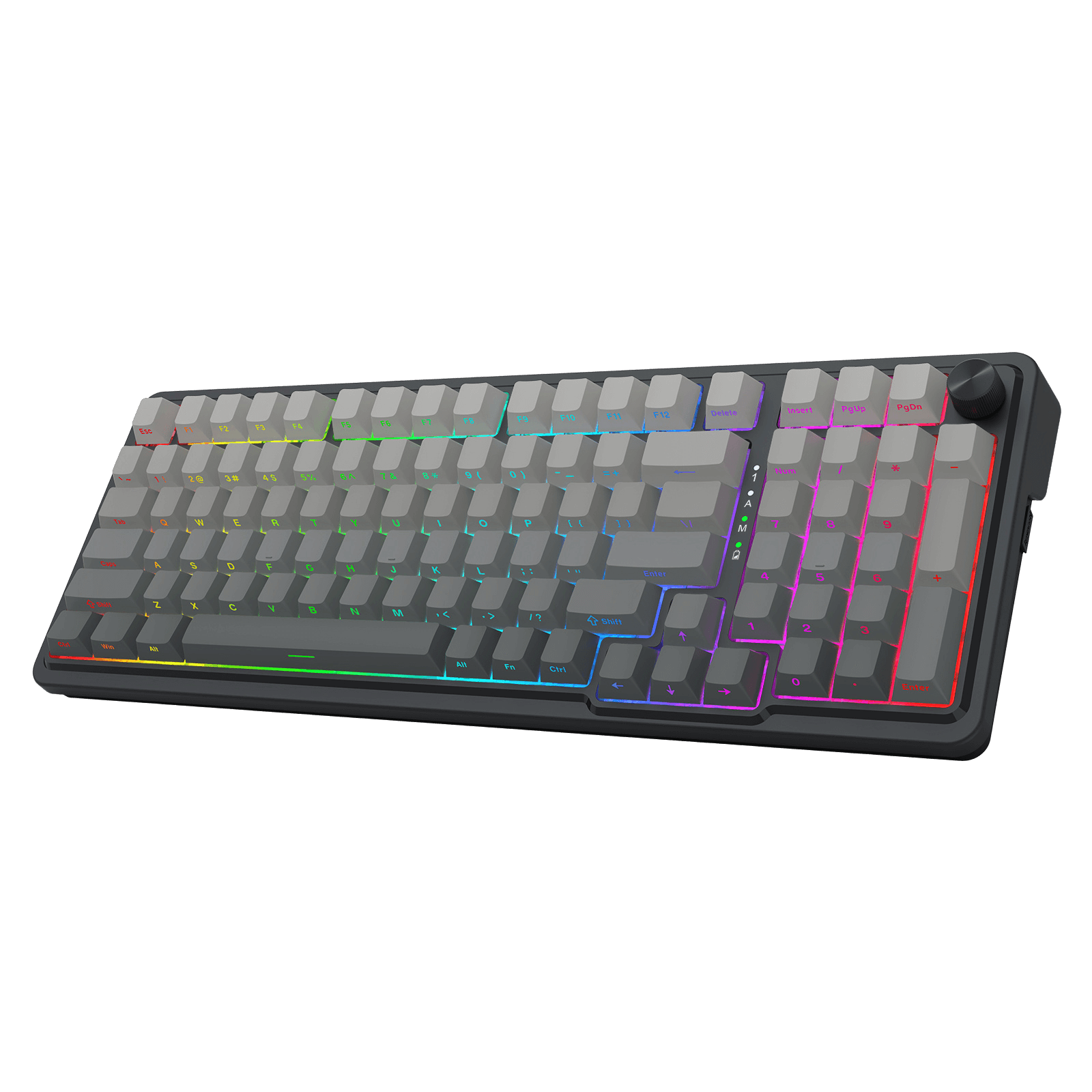 Redragon K686 PRO 98 Keys Wireless Gasket RGB Gaming Keyboard, 3-Mode PBT Mechanical Keyboard w/Hot-Swap South-Facing RGB Socket, Dedicated Knob Control & 5-Layer Noise Dampening, Gradient PBT Keycaps