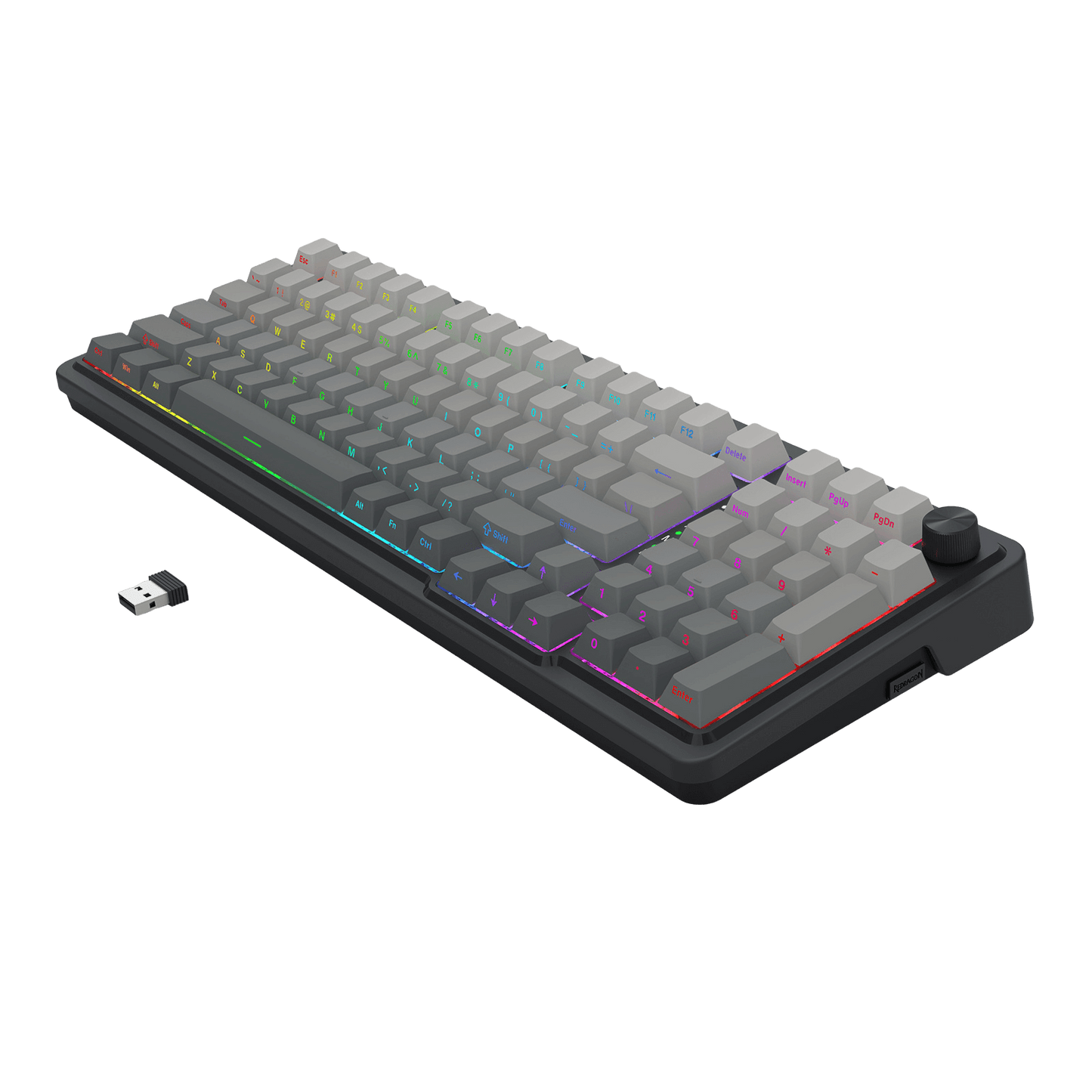 Redragon K686 PRO 98 Keys Wireless Gasket RGB Gaming Keyboard, 3-Mode PBT Mechanical Keyboard w/Hot-Swap South-Facing RGB Socket, Dedicated Knob Control & 5-Layer Noise Dampening, Gradient PBT Keycaps