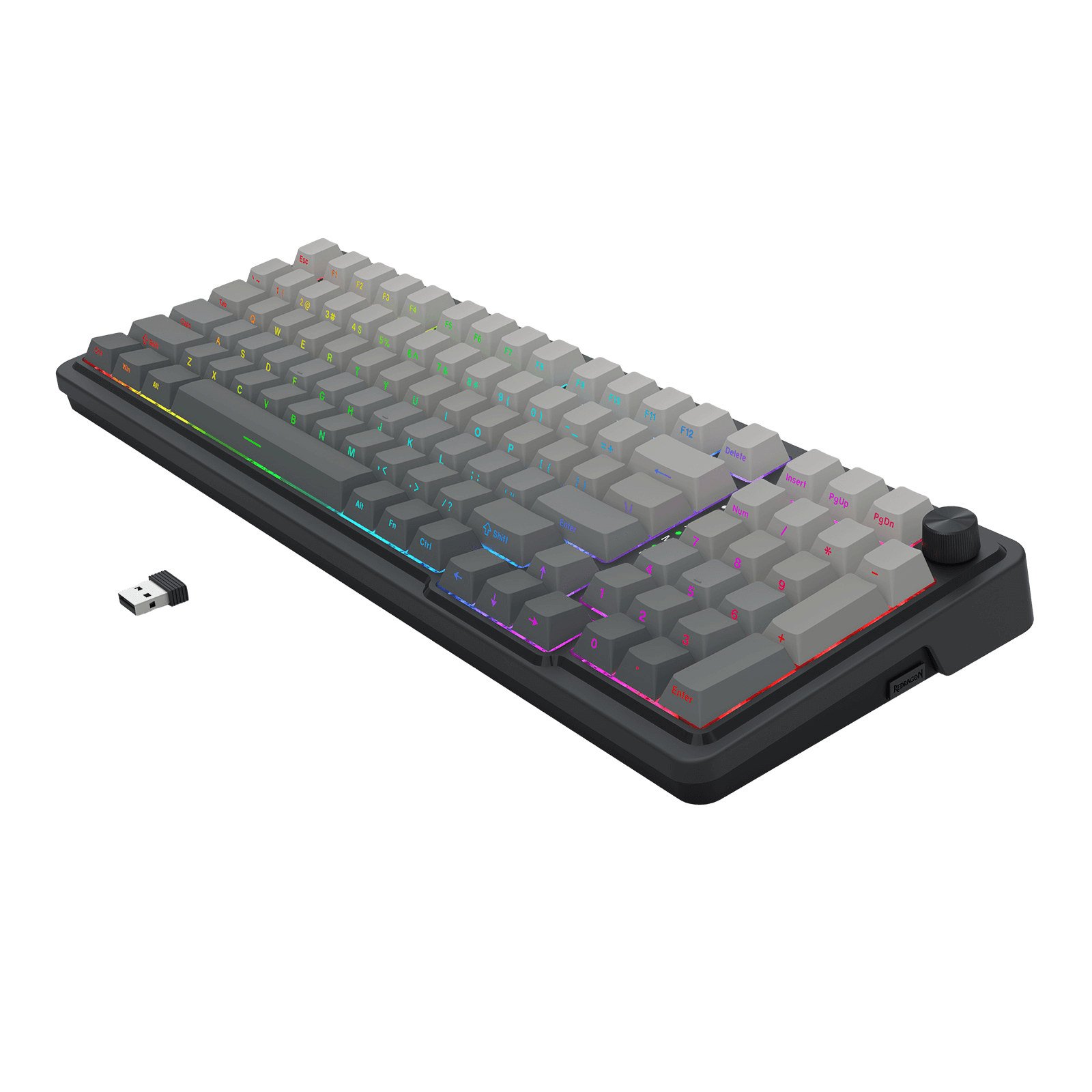 Redragon K686 PRO 98 Keys Wireless Gasket RGB Gaming Keyboard, 3-Mode PBT Mechanical Keyboard w/Hot-Swap South-Facing RGB Socket, Dedicated Knob Control & 5-Layer Noise Dampening, Gradient PBT Keycaps