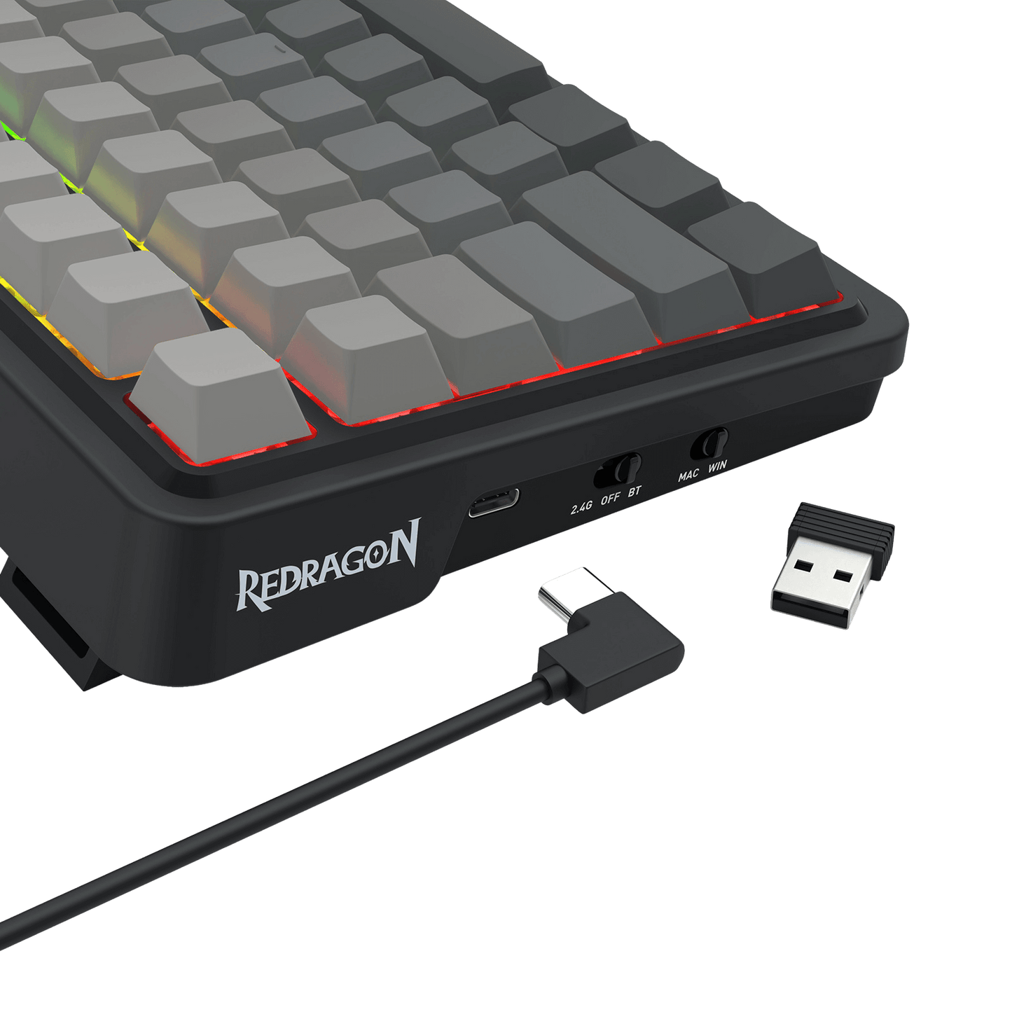 Redragon K686 PRO 98 Keys Wireless Gasket RGB Gaming Keyboard, 3-Mode PBT Mechanical Keyboard w/Hot-Swap South-Facing RGB Socket, Dedicated Knob Control & 5-Layer Noise Dampening, Gradient PBT Keycaps